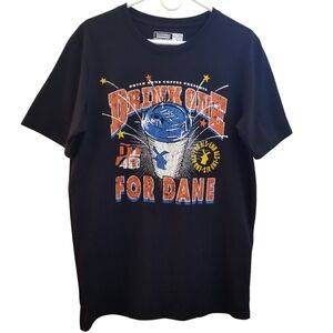 Mens Black Dutch Bros Drink One For Dane Crew Neck Short Sleeve Tee Size Large